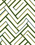 Modern Green and Yellow Geometric Weave Rug