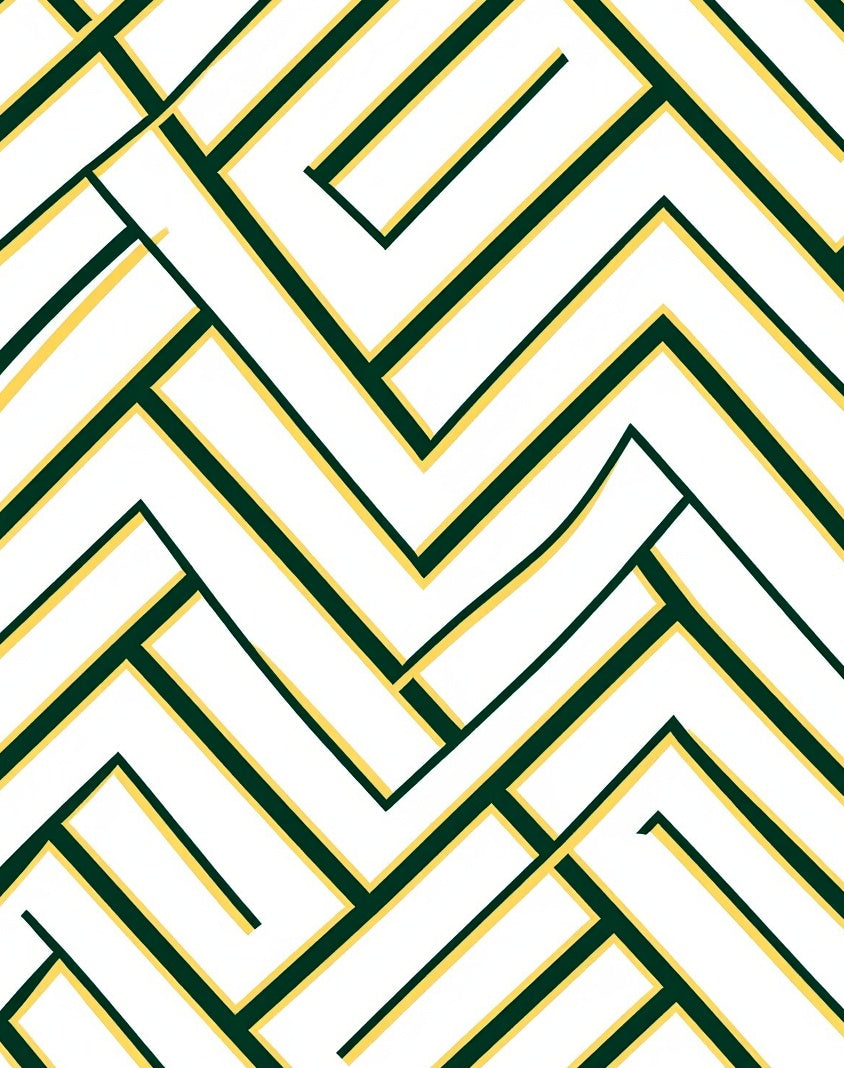 Modern Green and Yellow Geometric Weave Rug