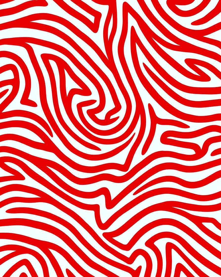 Bold Red Abstract Swirl Rug