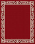 Crimson Border Scrollwork Rug