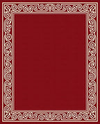 Crimson Border Scrollwork Rug