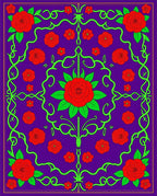 Vibrant Red Rose Swirl Garden Rug