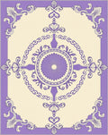 Lavender Floral Medallion Scroll Rug