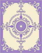 Lavender Floral Medallion Scroll Rug