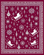 Crimson White Winter Sleigh Forest Rug