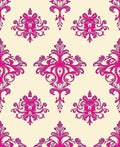 Vibrant Pink Baroque Swirl Damask Rug