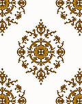 Ornate Golden Floral Medallion Corners Rug