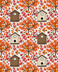 Woodland Birds Birdhouse Autumn Overlay Rug