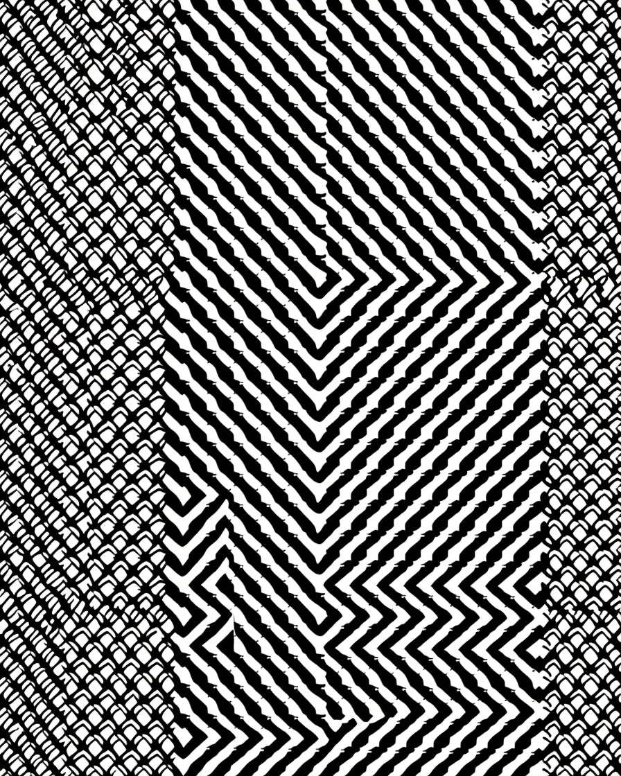 Sharp Black White Geometric Maze Rug