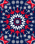 Foliage Snowflake Medallion Navy Rug