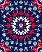 Foliage Snowflake Medallion Navy Rug