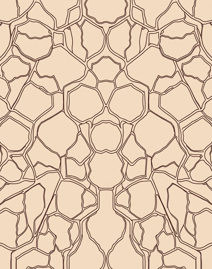 Abstract Stone Fragment Outline Rug
