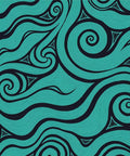 Teal Swirl Ocean Wave Rug