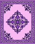 Elegant Purple Floral Scroll Rug