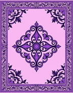 Elegant Purple Floral Scroll Rug