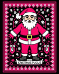 Vibrant Pink Santa Claus Folklore Rug