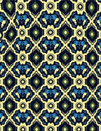 Navajo Inspired Blue Yellow Kaleido Rug