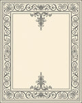 Elegant Black Scroll Border Cream Rug