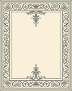 Elegant Black Scroll Border Cream Rug