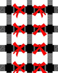 Red Bow Buffalo Check Rug