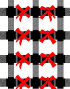 Red Bow Buffalo Check Rug