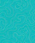 Turquoise and White Swirling Tides Rug