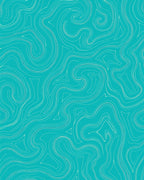Turquoise and White Swirling Tides Rug