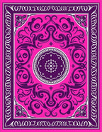 Bold Pink Purple Swirl Medallion Rug