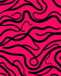 Vibrant Black Swirl Hot Pink Rug