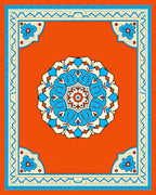 Vibrant Orange Floral Mandala Rug