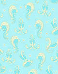 Soft Blue Cream Swirl Floral Repeating Rug