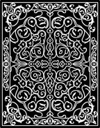 Black White Ornamental Rococo Swirl Rug
