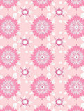 Pink Floral Starburst Mandala Rug
