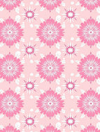 Pink Floral Starburst Mandala Rug