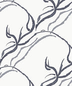 Inky Blue Vine Scroll Rug