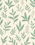 Green Fern Foliage All Over Print Rug