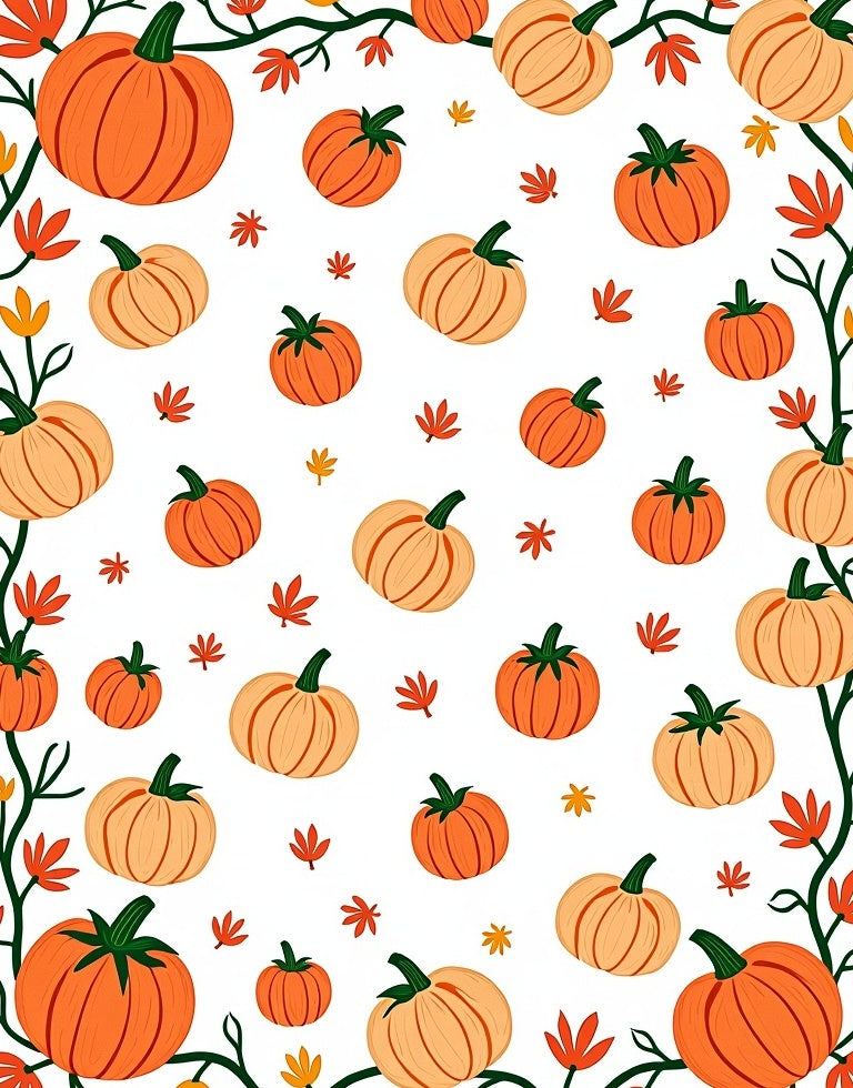 Autumn Pumpkin Patch Vine Art Rug