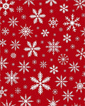 Crimson White Snowflake Repeating Pattern Rug