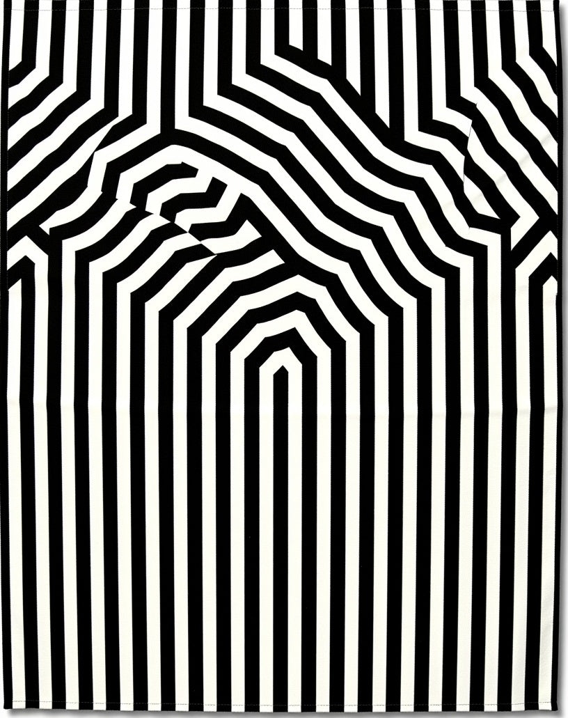 Black and White Optical Illusion Stripes Rug