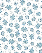 Blue Fern Floral Scattered Rug
