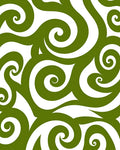 Olive Green Swirl Abstract Harmony Rug