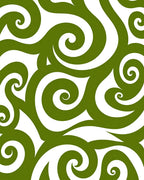 Olive Green Swirl Abstract Harmony Rug