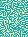 Teal Swirls on Cream Background Rug