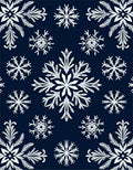 Winter Blue Snowflake Medallion Rug