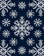 Winter Blue Snowflake Medallion Rug