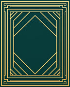 Emerald Teal Geometric Deco Frame Rug