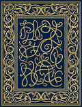 Navy Deep Gold Intricate Ornate Rug