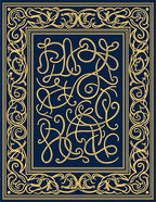Navy Deep Gold Intricate Ornate Rug