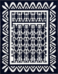 Bold Navy Geometric Tribal Border Rug