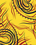 Vivid Yellow Swirling Abstract Lines Rug